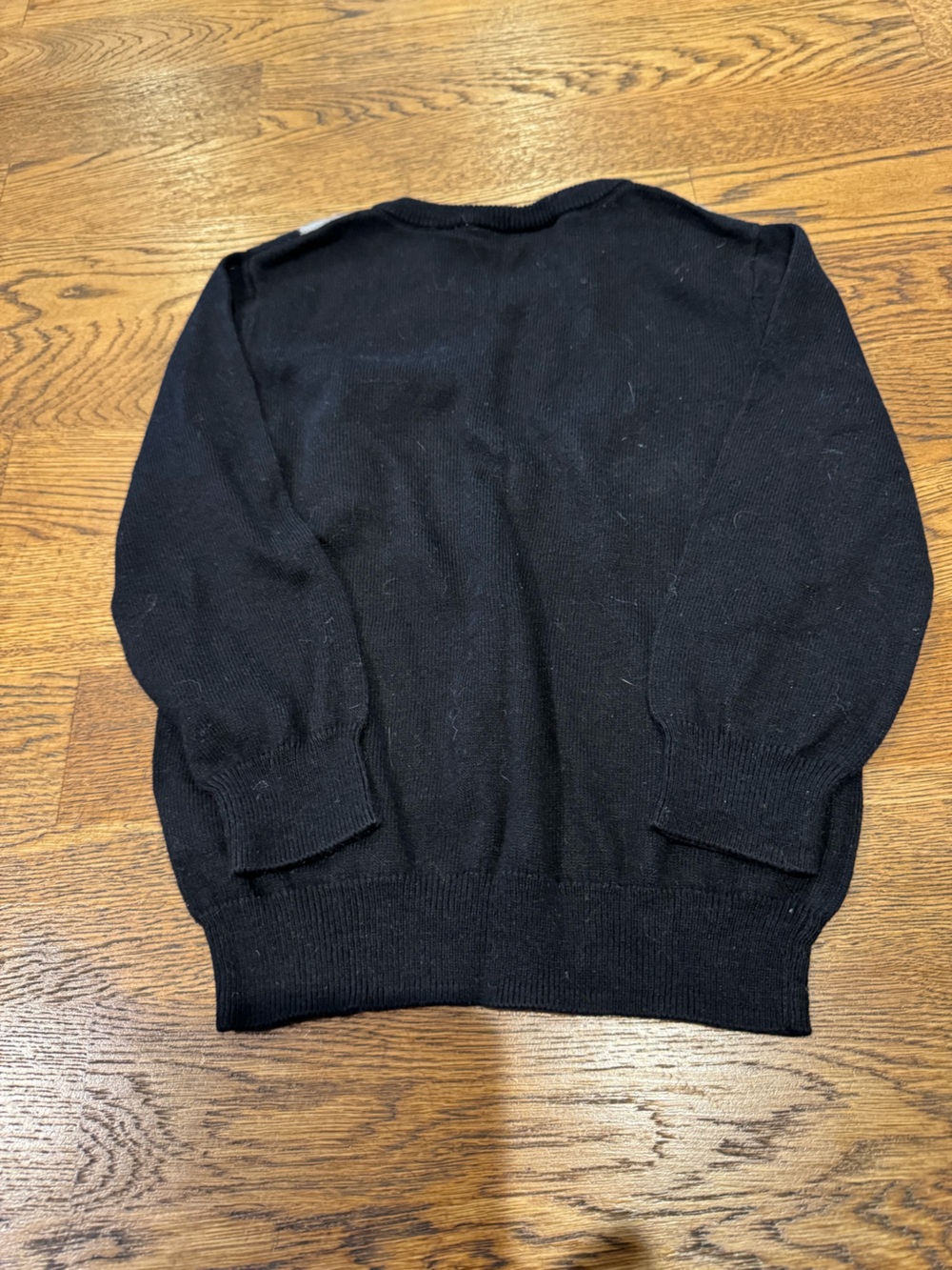 The Children's Place Black Argyle V-Neck Sweater with Gray, White & Red Accents - Picture 2 of 3